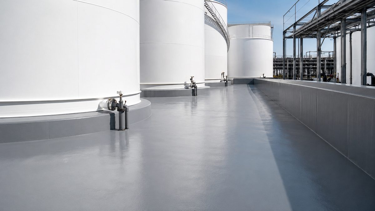 Finished seamless polyurea-coated secondary containment basin