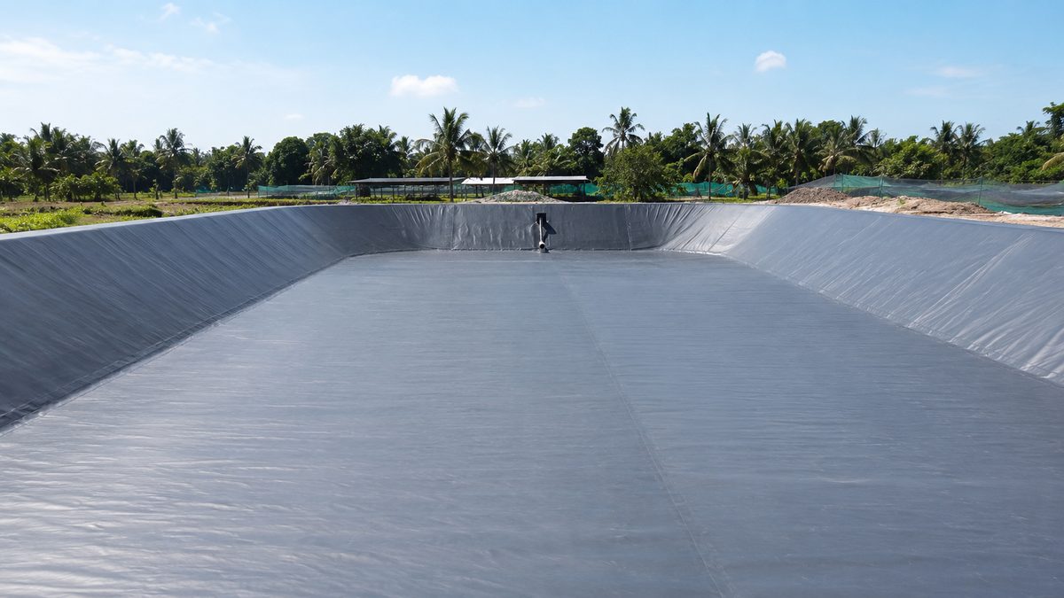 Industrial Shrimp Aquaculture Pond Lining · Mekong Delta