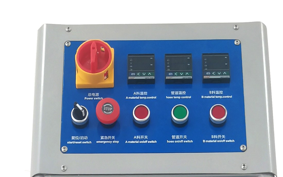 JYYJ-H600 control panel with digital temperature controllers, voltage meter and emergency stop