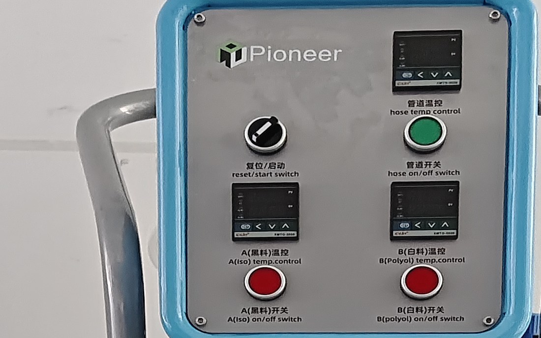 JYYJ-Q300 control panel with three digital temperature controllers, voltage meter and emergency stop
